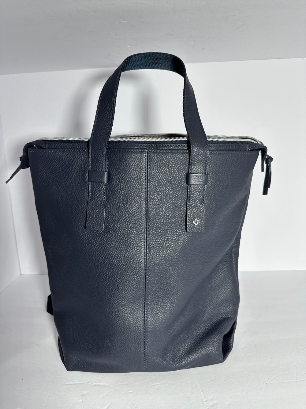 Samsonite Blue Leather Tote Backpack - women